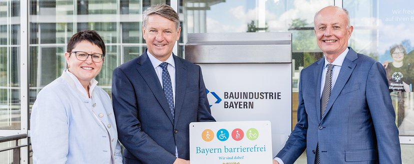 Bayerische Bauindustrie erhält Signet „Bayern Barrierefrei – Wir sind dabei"